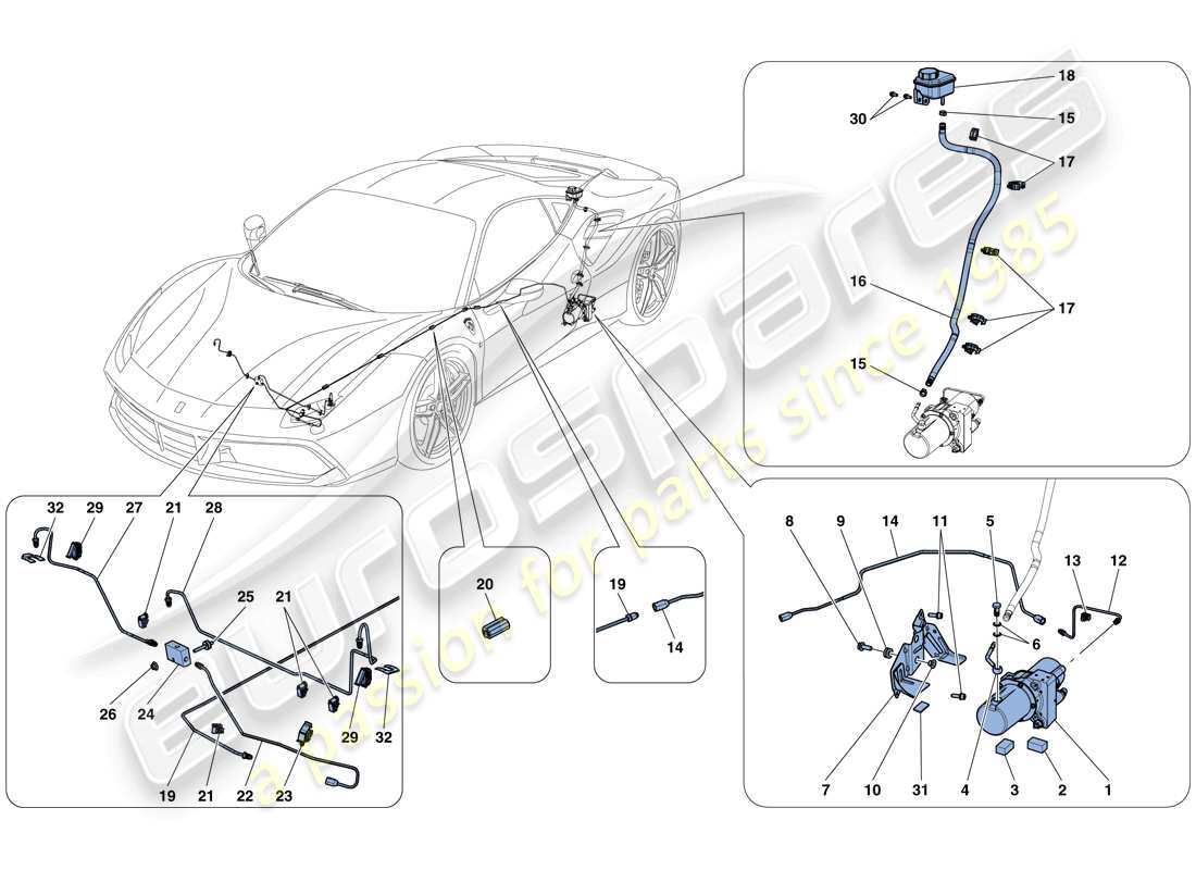 ferrari 488 gtb (europe) fahrzeughebesystem teilediagramm