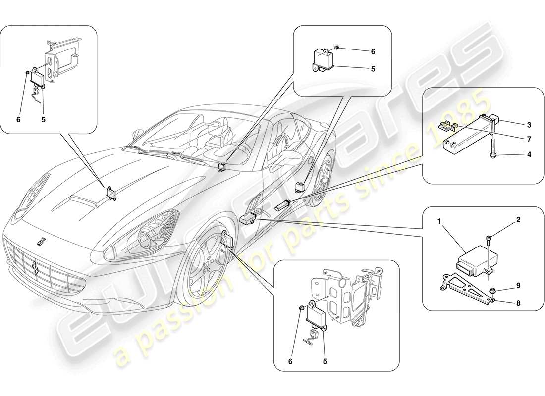 ferrari california (usa) reifendrucküberwachungssystem teilediagramm