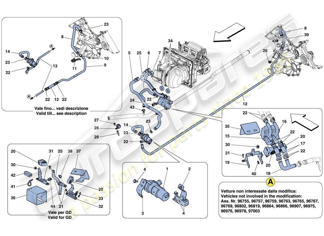 ferrari 458 italia (europe) ac-system - wasser teilediagramm