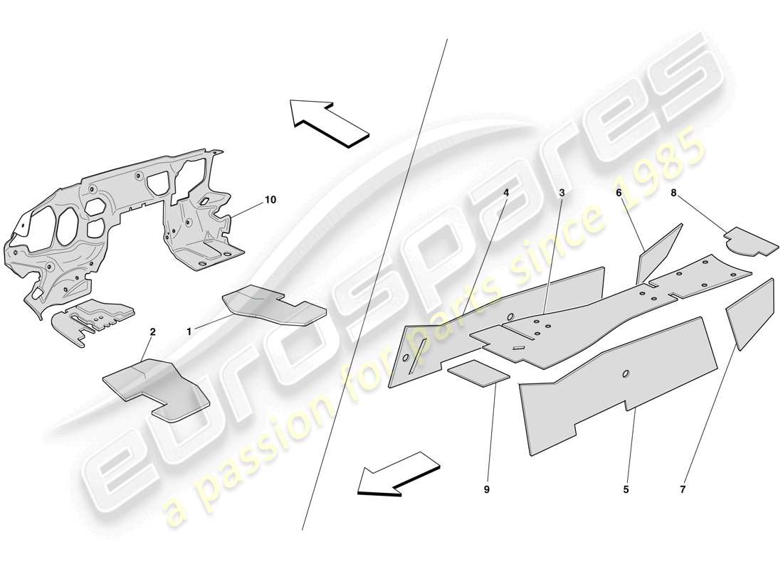 ferrari 599 sa aperta (europe) isolierung des fahrgastraums teilediagramm