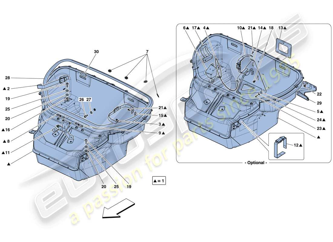 ferrari 458 speciale aperta (europe) vordere fachverkleidung ersatzteildiagramm