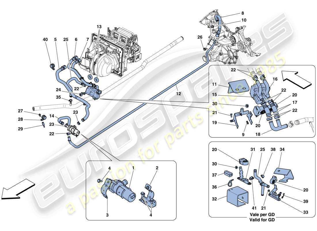 ferrari 458 speciale aperta (usa) ac-system - wasser teilediagramm