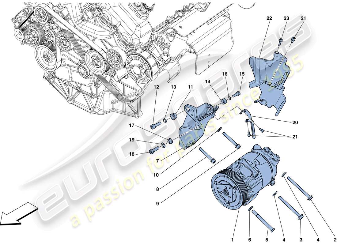 ferrari ff (europe) ac-system-kompressor - teilediagramm