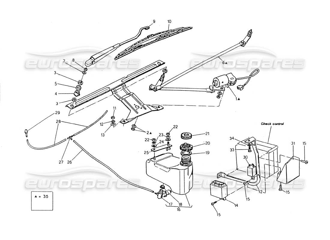 maserati 418 / 4.24v / 430 scheibenwischer, rechte lenkung, teilediagramm
