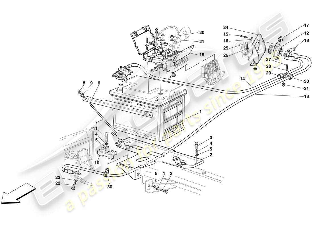 maserati mc12 batterie parts diagram