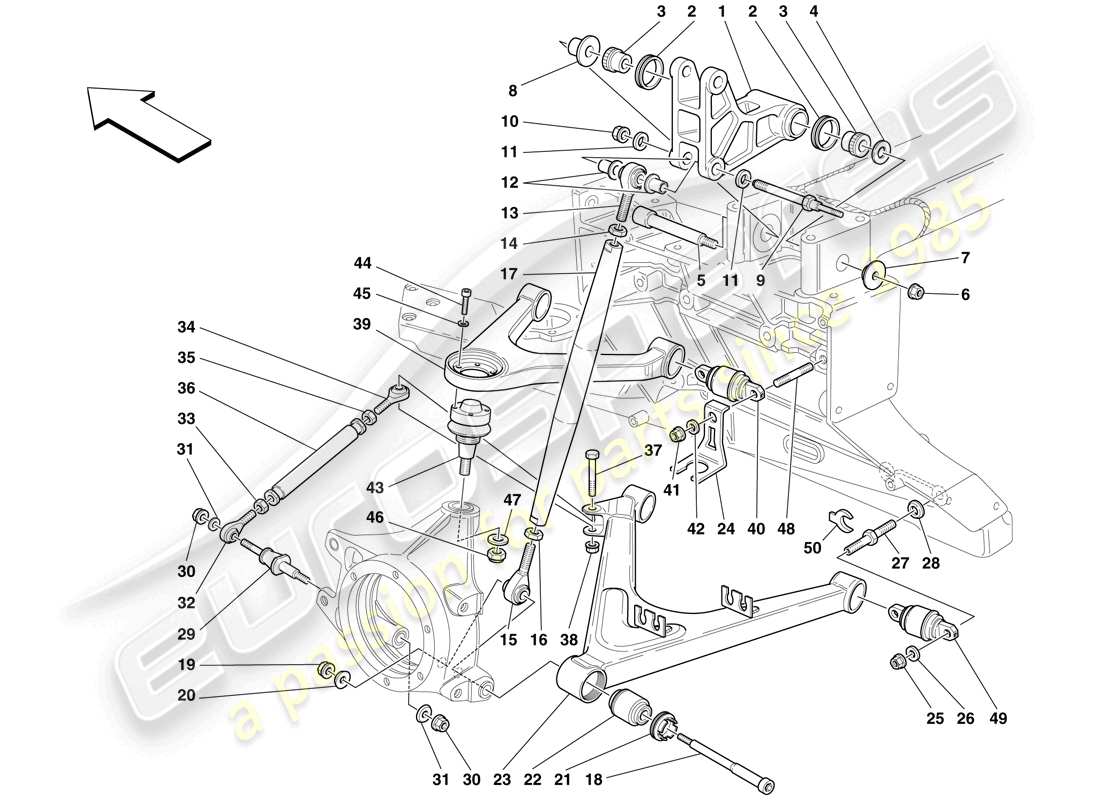 maserati mc12 hinterradaufhängung – querlenker teilediagramm