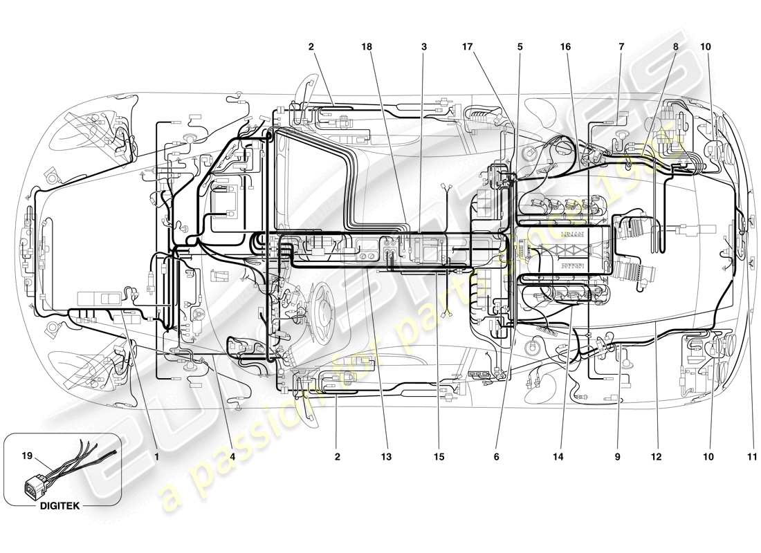 ferrari f430 spider (usa) teilediagramm des elektrischen systems
