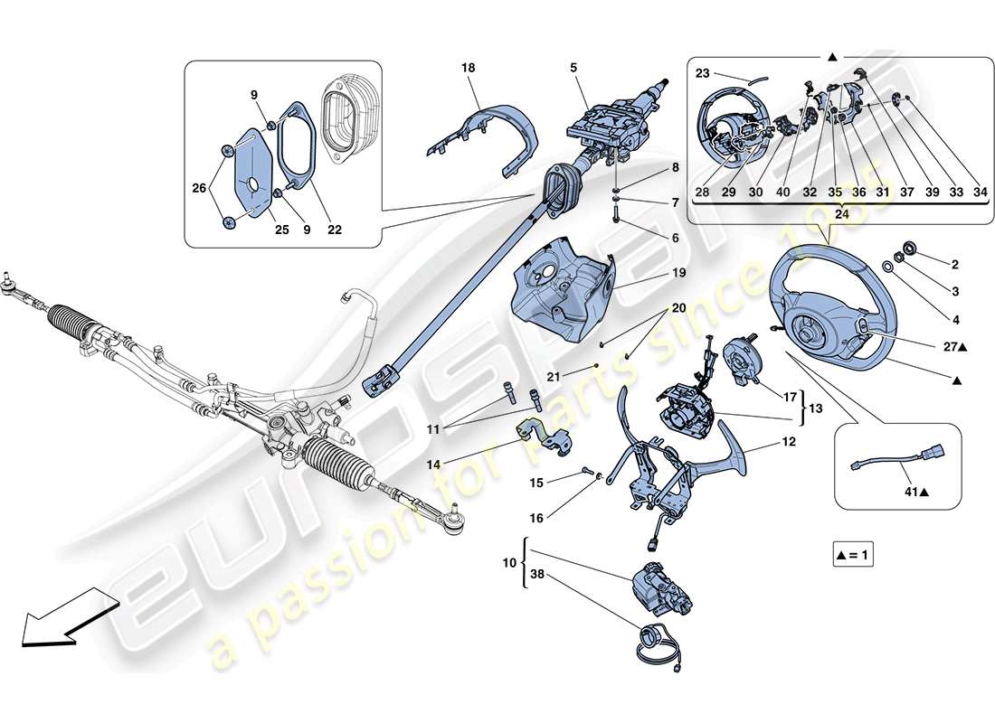 ferrari ff (europe) lenksteuerung teilediagramm