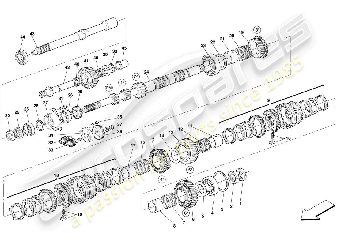 maserati mc12 hauptwellengetriebe teilediagramm
