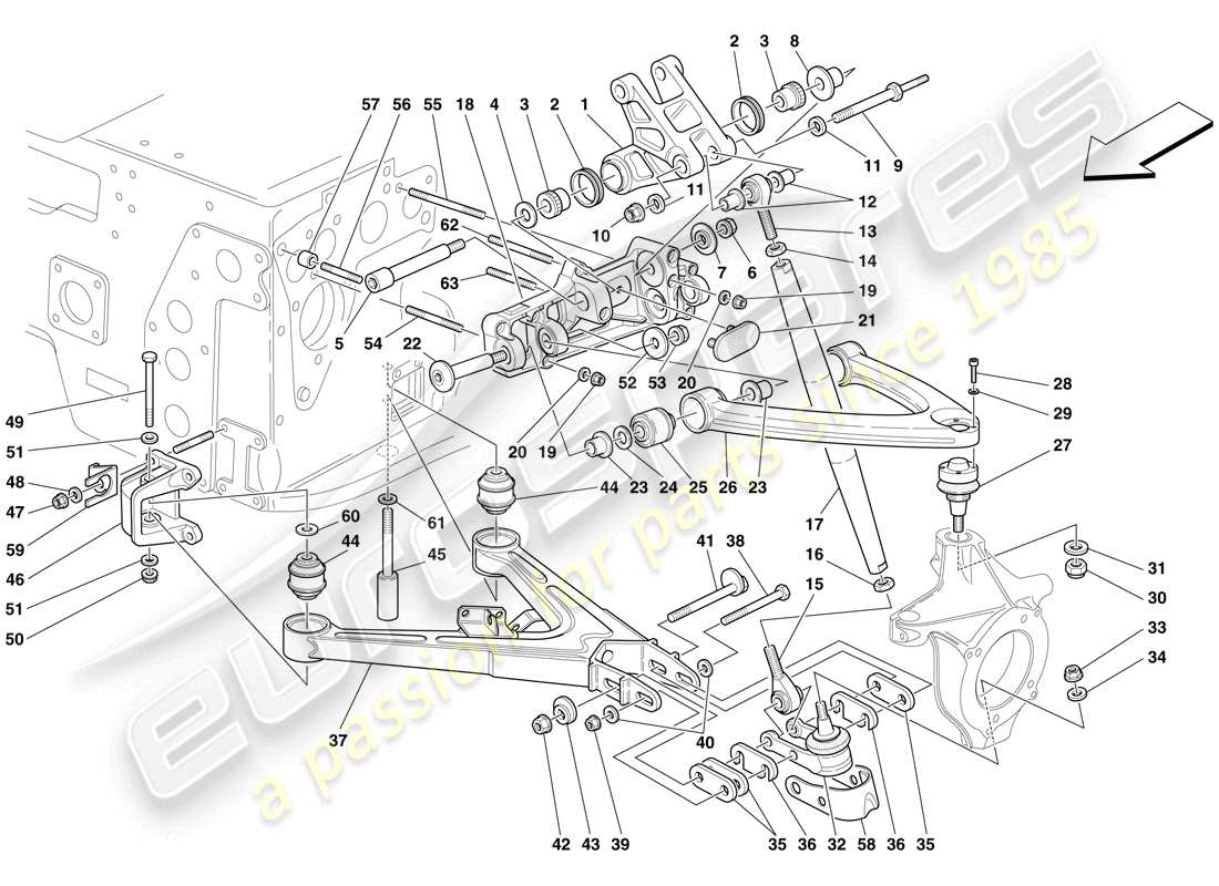 maserati mc12 vorderradaufhängung – querlenker teilediagramm