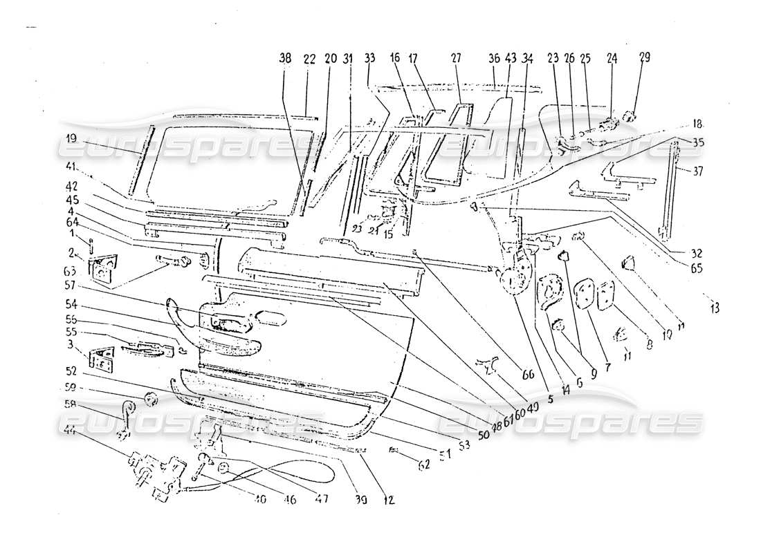 ferrari 330 gt 2+2 (coachwork) türinnenverkleidungen (edition 1 + 2) ersatzteildiagramm