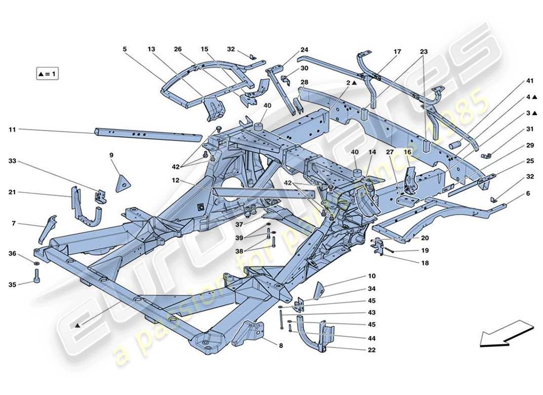 ferrari 488 challenge fahrgestell-teilediagramm