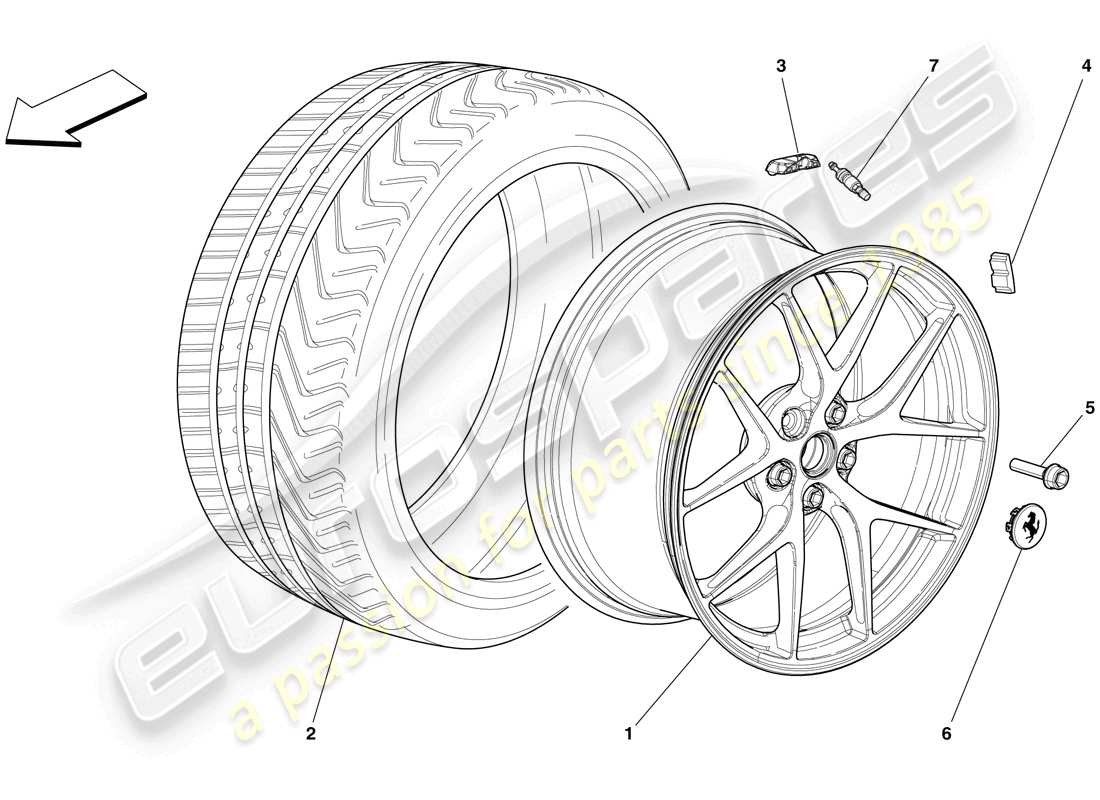 ferrari 599 gto (usa) räder teilediagramm