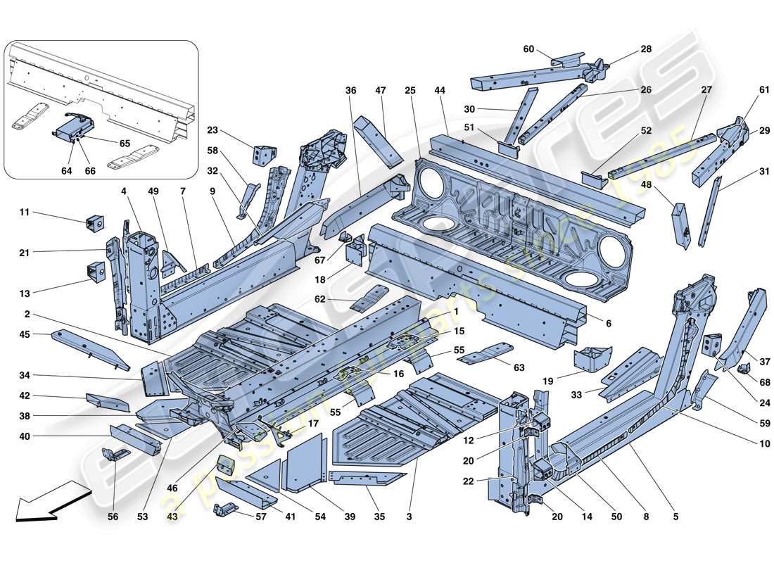 ferrari 488 gtb (europe) zentrale elemente und paneele ersatzteildiagramm