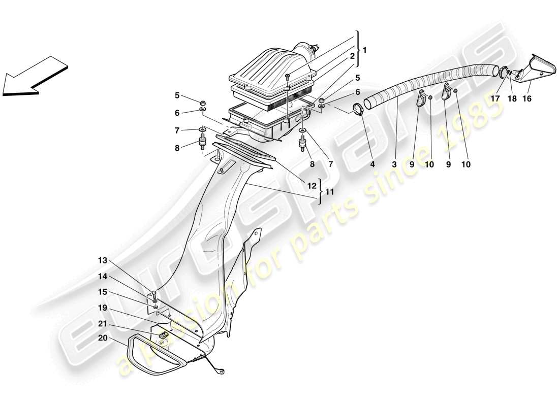 ferrari 599 sa aperta (europe) lufteinlass teilediagramm