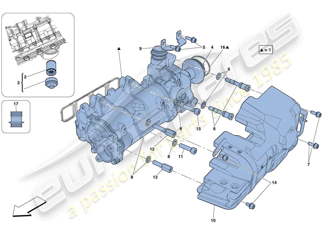 ferrari f12 tdf (usa) kühlung – ölpumpe teilediagramm