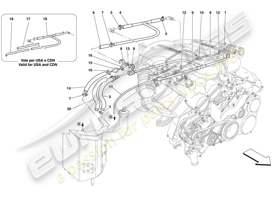 ferrari 599 sa aperta (europe) blow-by-system teilediagramm