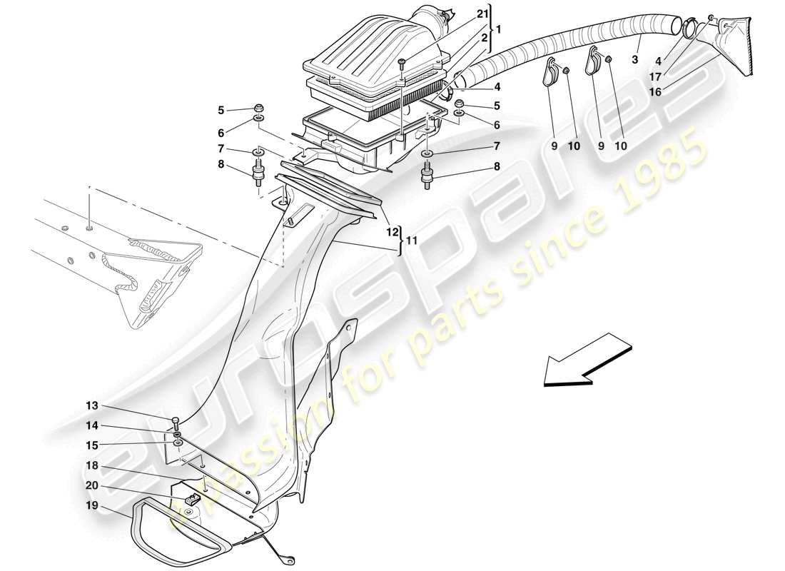 ferrari 599 gtb fiorano (europe) lufteinlass teilediagramm