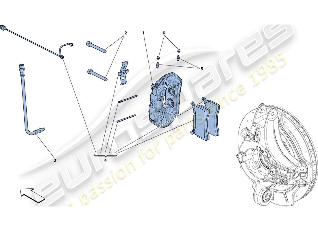 ferrari ff (europe) hintere bremssättel ersatzteildiagramm