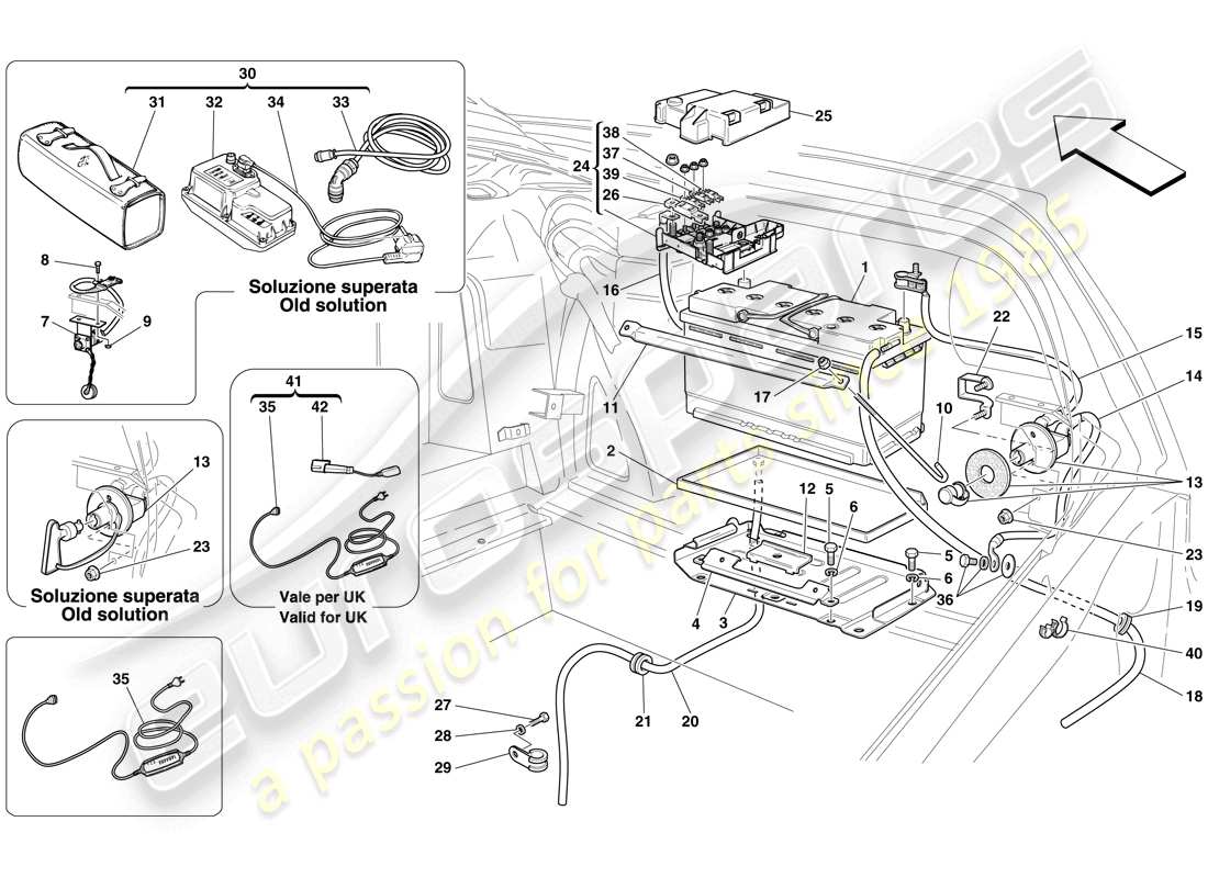 ferrari 599 gtb fiorano (rhd) batterie teilediagramm