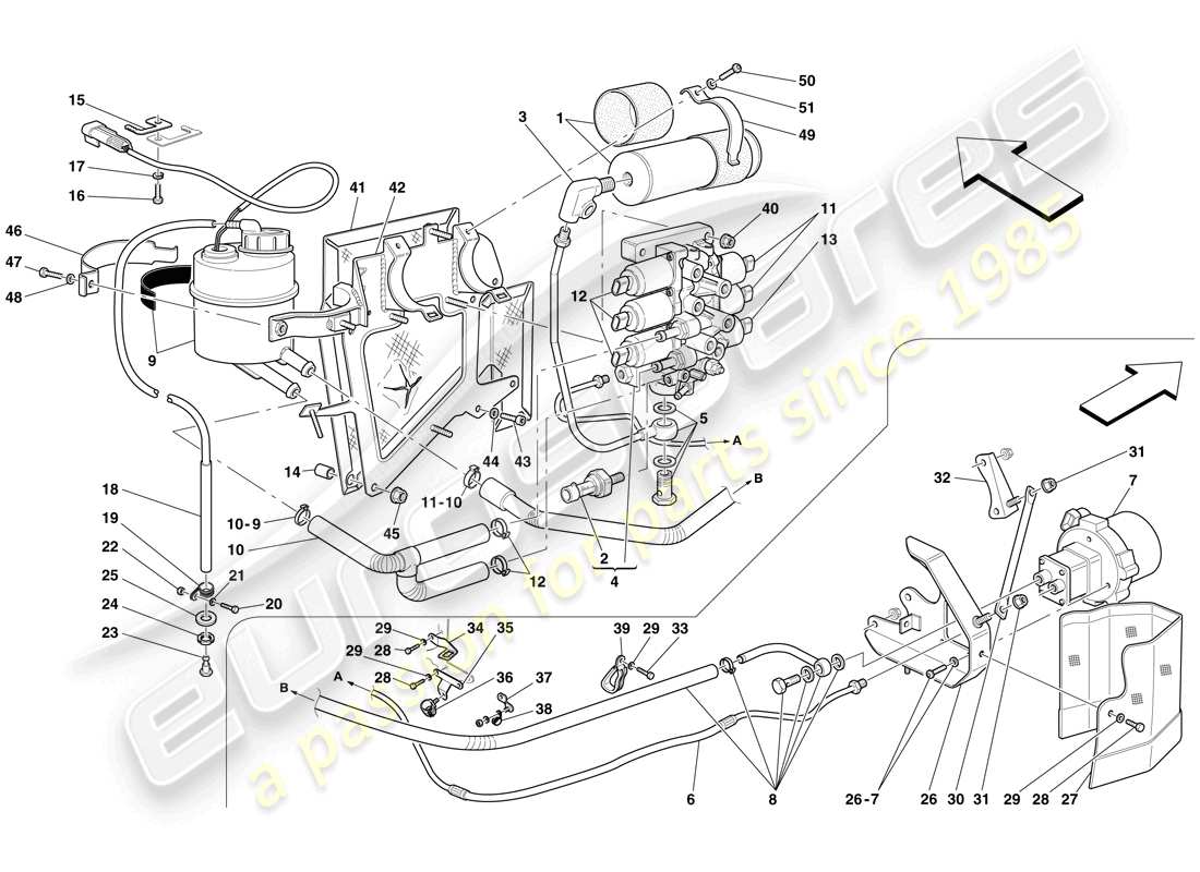 ferrari 599 sa aperta (europe) antriebseinheit und tank teilediagramm