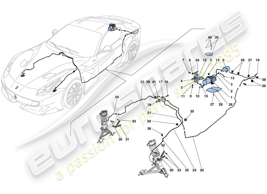 ferrari f12 tdf (rhd) fahrzeughebesystem teilediagramm