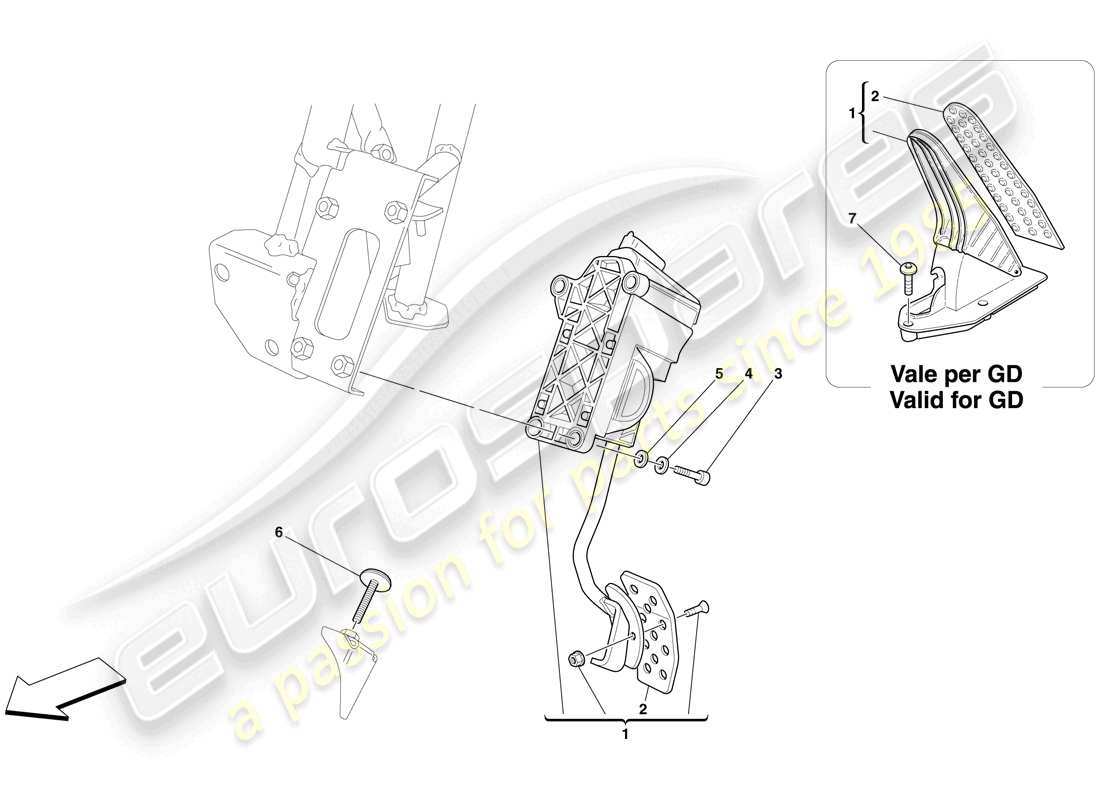 ferrari 599 gtb fiorano (usa) elektronisches gaspedal teilediagramm