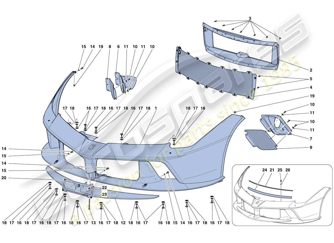 ferrari laferrari aperta (europe) frontstoßstange teilediagramm