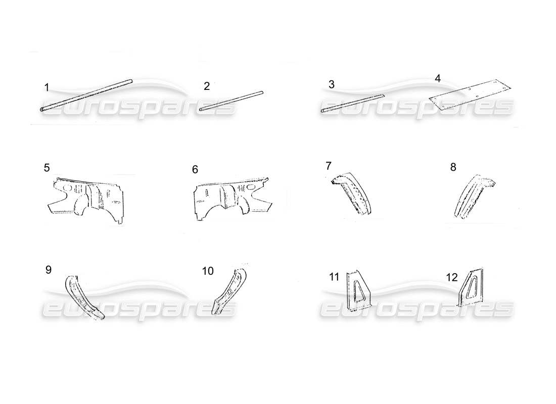ferrari 250 gt (coachwork) chassisteile (fortsetzung) teilediagramm