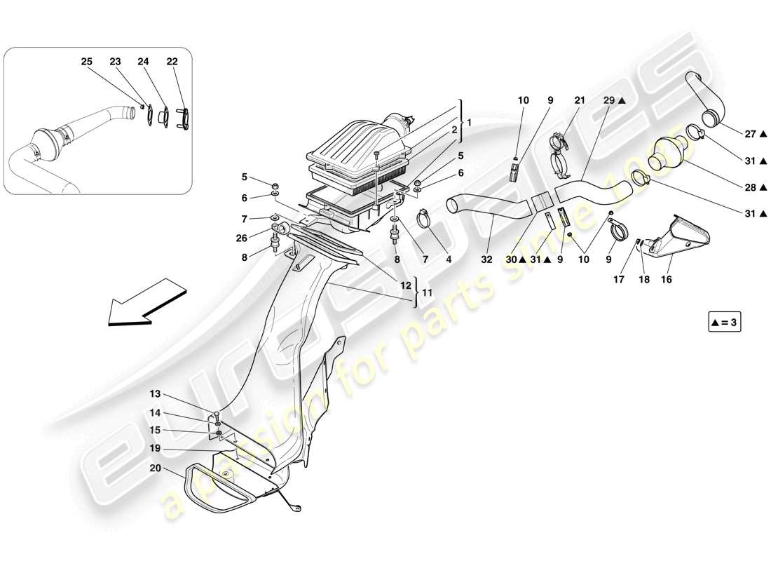 ferrari 599 gto (usa) lufteinlass teilediagramm