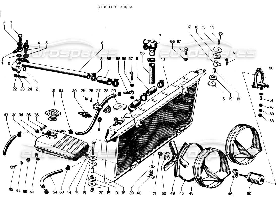 lamborghini espada wasserkreislauf teilediagramm