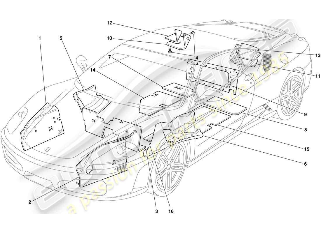 ferrari f430 coupe (usa) isolierung teilediagramm