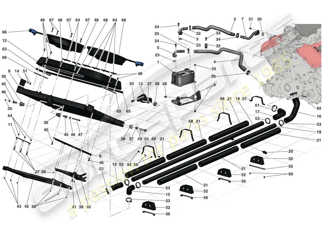 ferrari laferrari (usa) coolin system part diagram