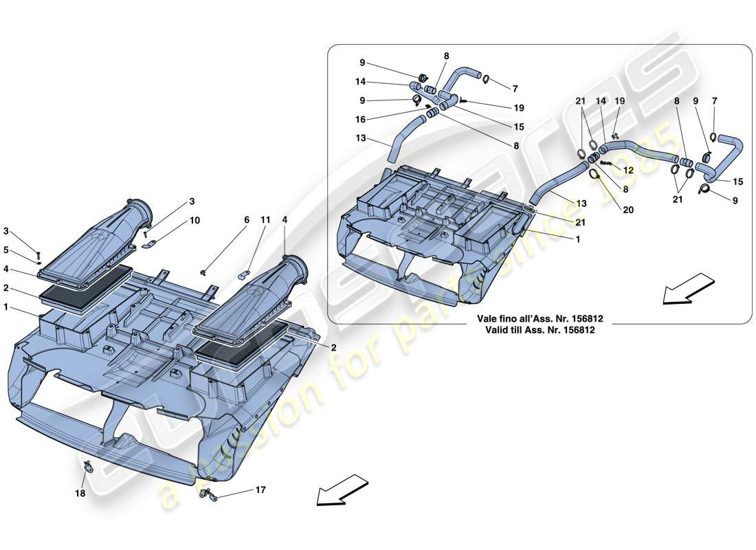 ferrari 812 superfast (usa) teilediagramm lufteinlass