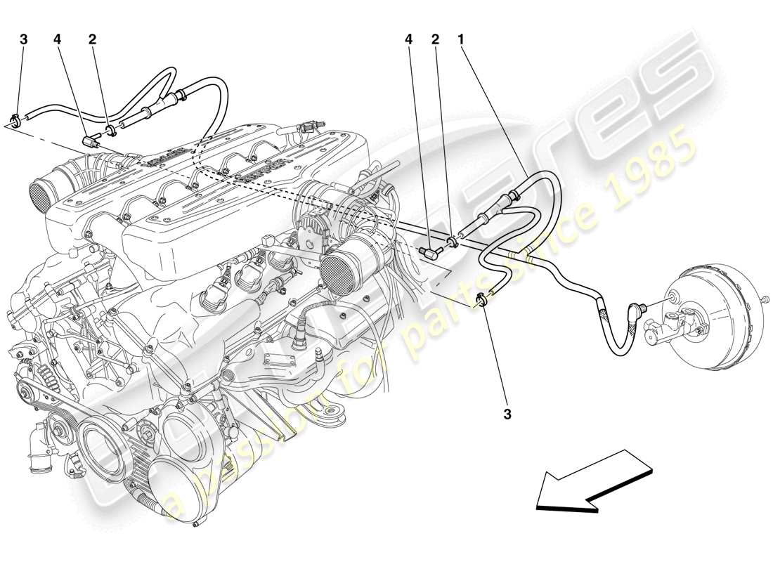ferrari 599 gtb fiorano (europe) servolenkungssystem teilediagramm