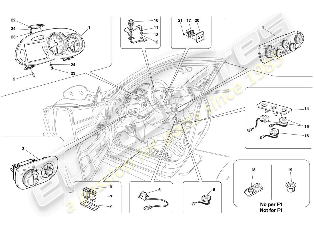 ferrari 599 gtb fiorano (europe) instrumentierung teilediagramm