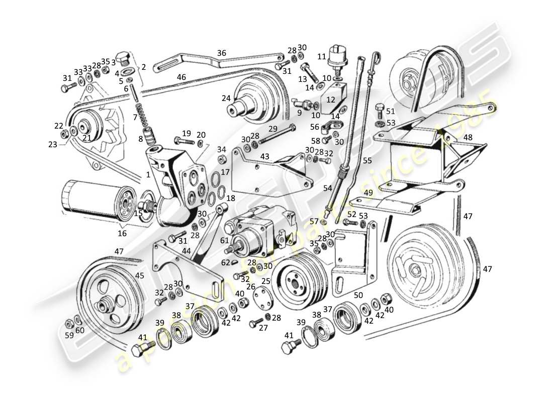 maserati kyalami riemen und riemenscheiben teilediagramm