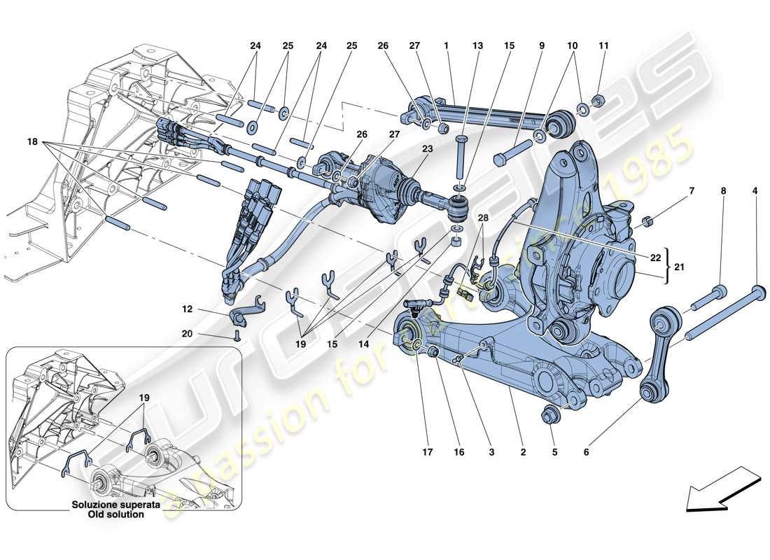 ferrari 812 superfast (europe) hintere aufhängung – arme teilediagramm