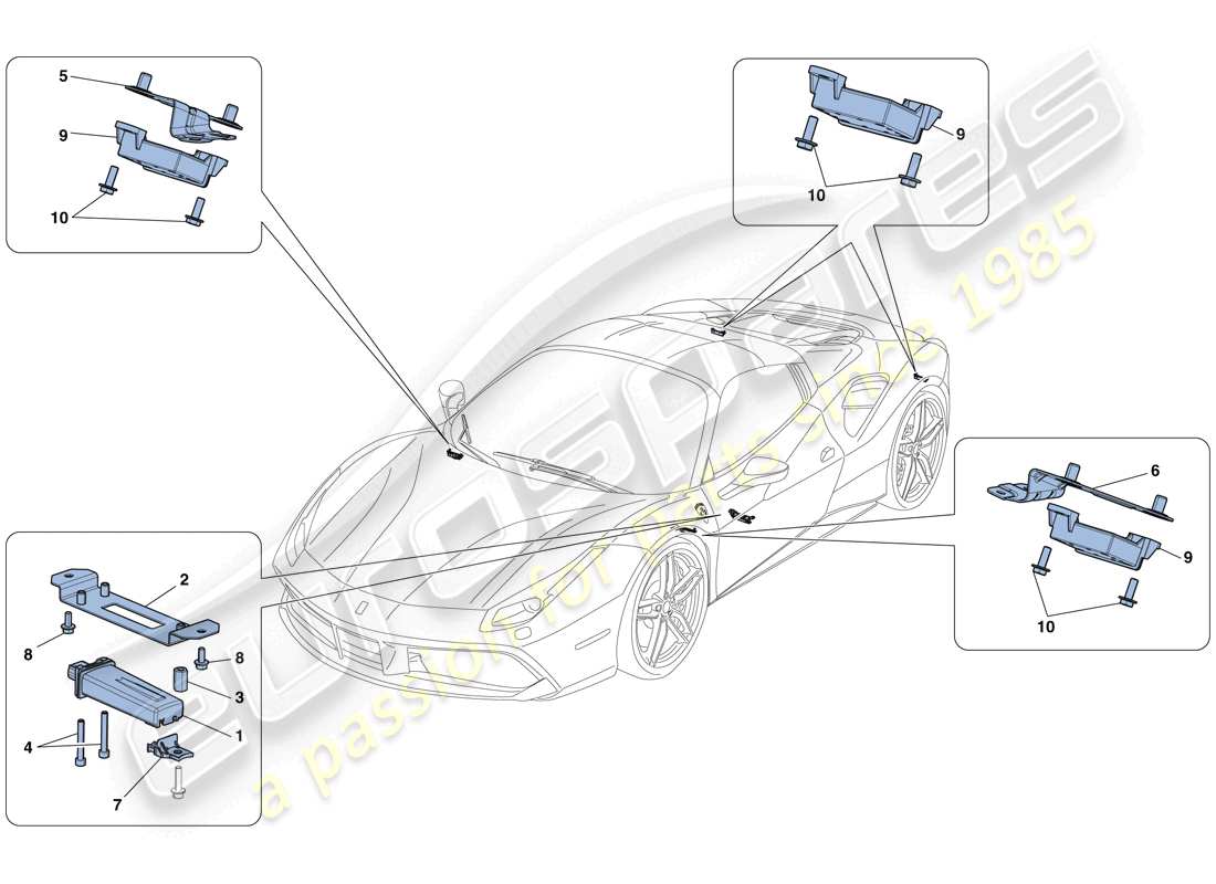 ferrari 488 spider (rhd) reifendrucküberwachungssystem teilediagramm