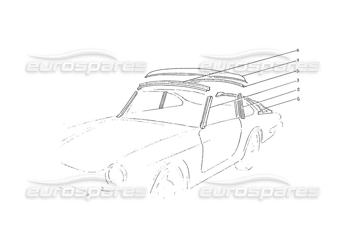 ferrari 330 gtc (coachwork) innere rahmenplatten rivestimento teilediagramm