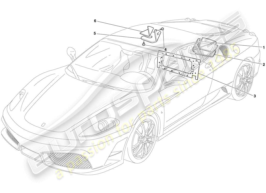 ferrari f430 scuderia spider 16m (rhd) isolierung teilediagramm
