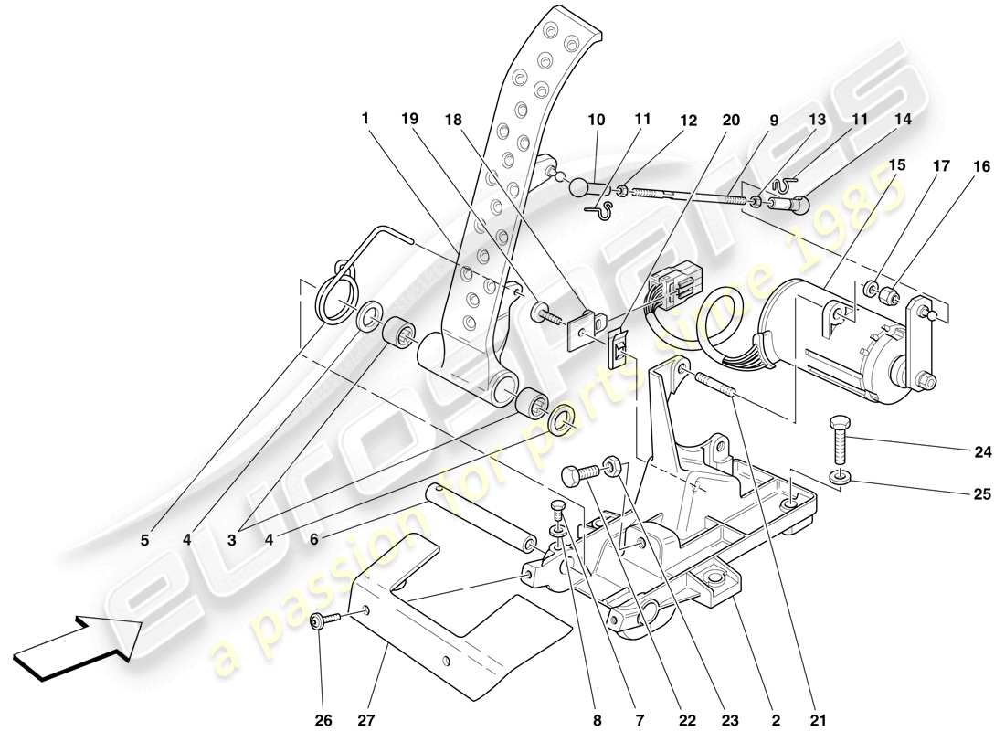 ferrari f430 scuderia spider 16m (rhd) elektronisches gaspedal teilediagramm