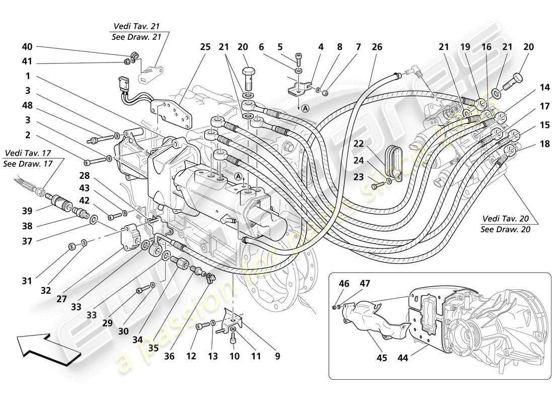 maserati trofeo hydraulische kupplungssteuerung ersatzteildiagramm