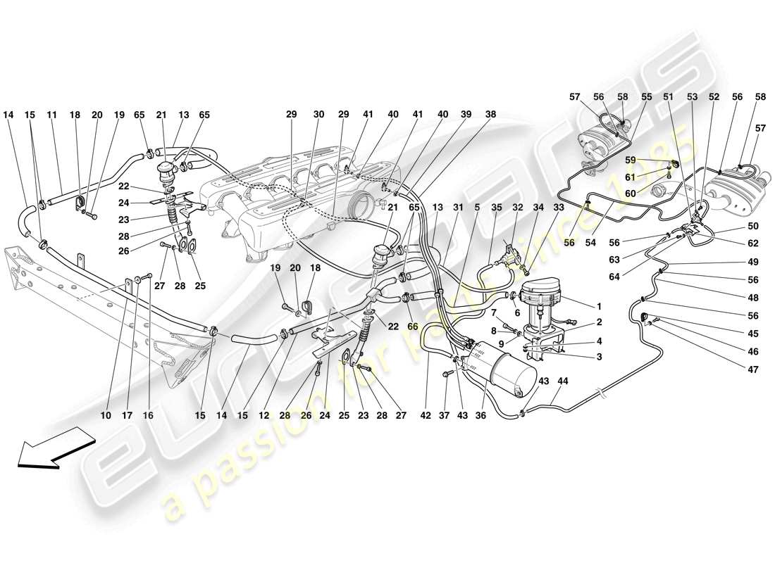ferrari 599 gtb fiorano (europe) sekundärluftsystem teilediagramm