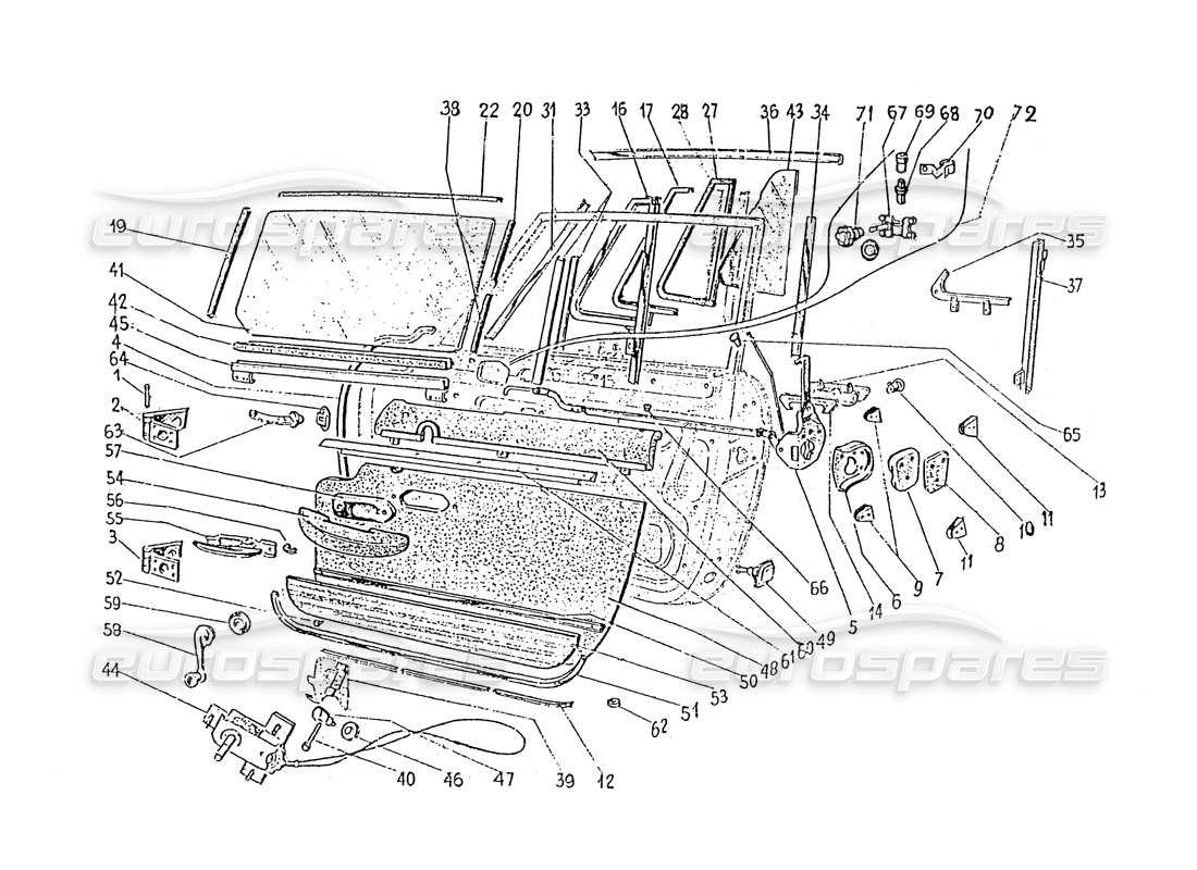 ferrari 330 gt 2+2 (coachwork) türinnenverkleidungen (edition 1 + 2 + 3) ersatzteildiagramm