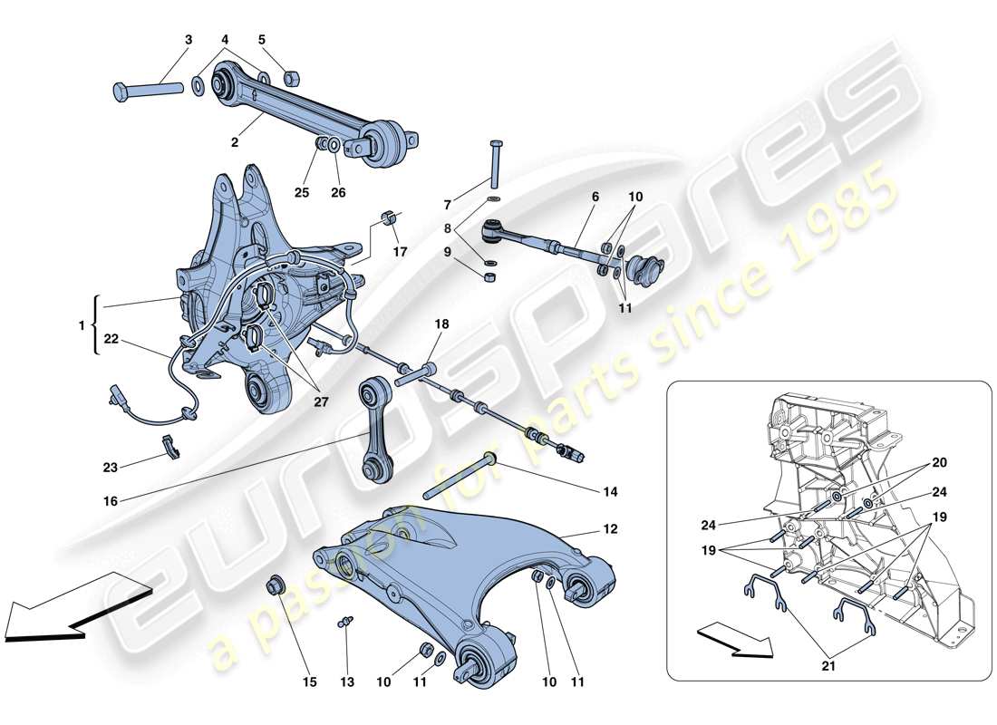 ferrari 458 speciale aperta (europe) hinterradaufhängung - armlehne ersatzteildiagramm