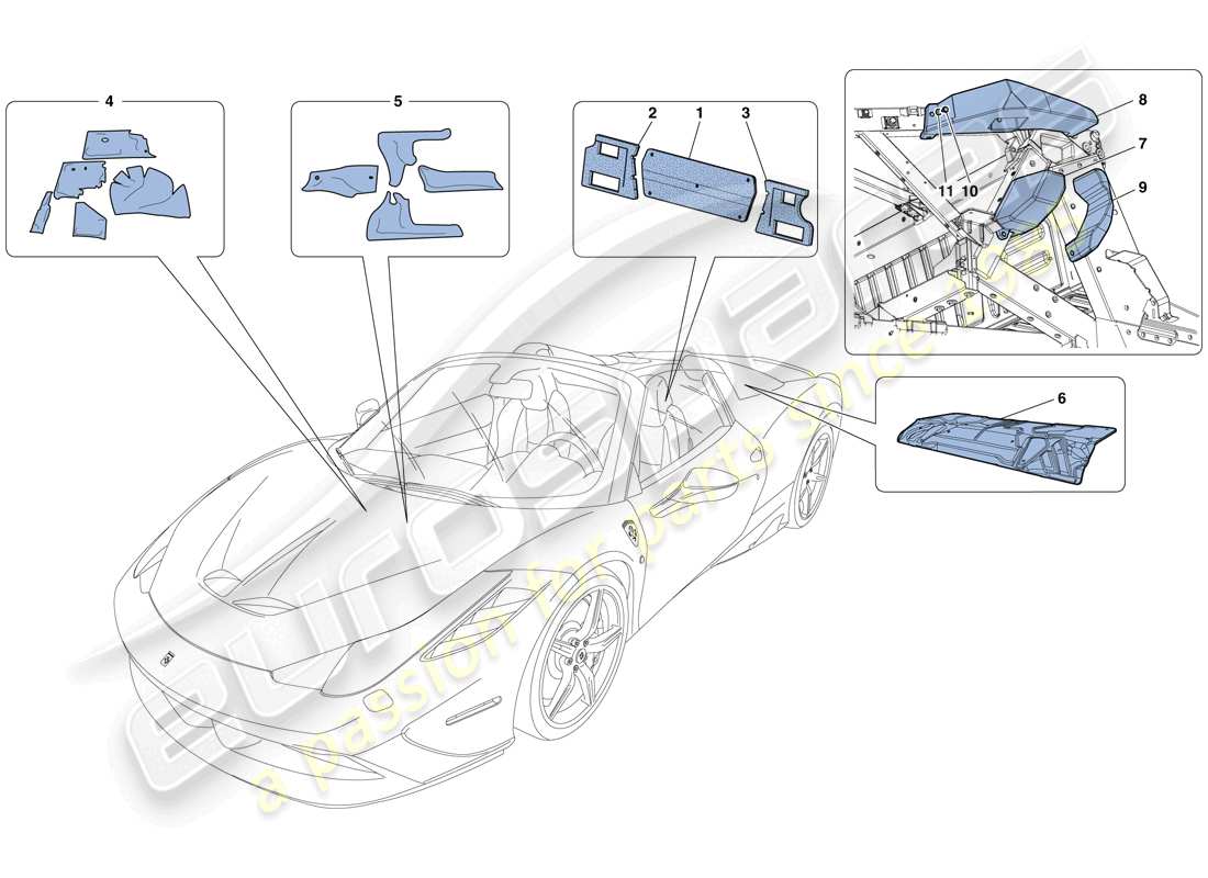 ferrari 458 speciale aperta (usa) isolierung teilediagramm