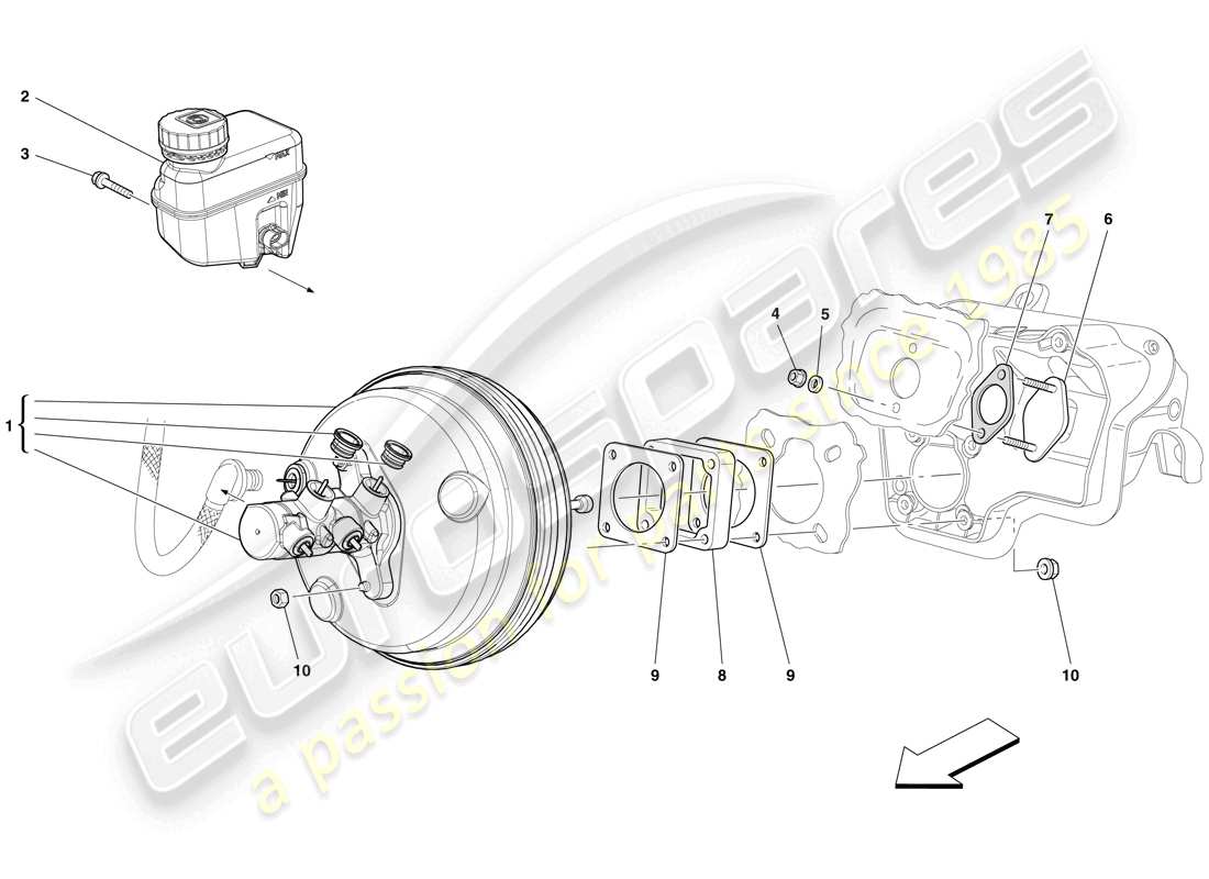 ferrari 599 sa aperta (europe) hydraulische brems- und kupplungssteuerung teilediagramm