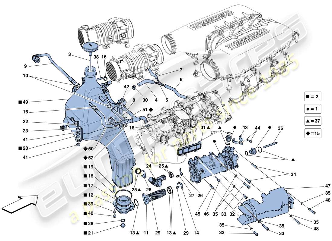 ferrari 458 speciale aperta (usa) schmiersystem: tank, pumpe und filter teilediagramm