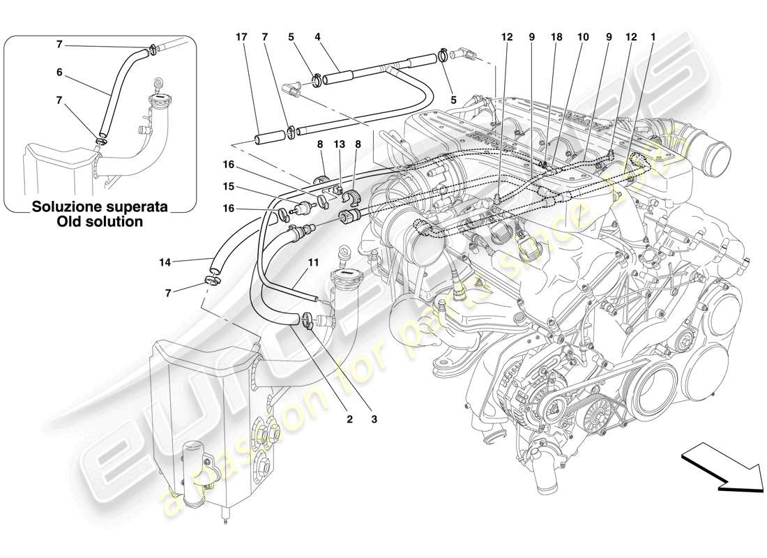 ferrari 599 gtb fiorano (rhd) blow-by-system - teilediagramm